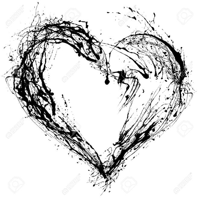 12069515-Abstract-Valentine-black-heart-on-white-background-Stock-Photo