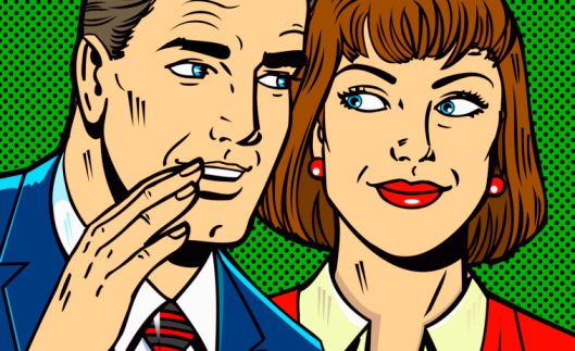 coworkers gossiping pop art